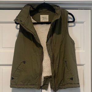 Thread & Supply Khaki Vest with Sherpa Lining
